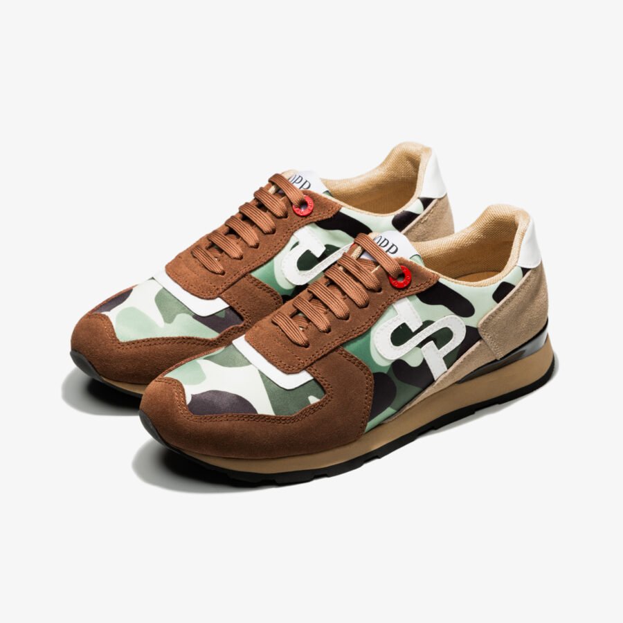 Lace-Up Paint Sneakers Brown - Image 5