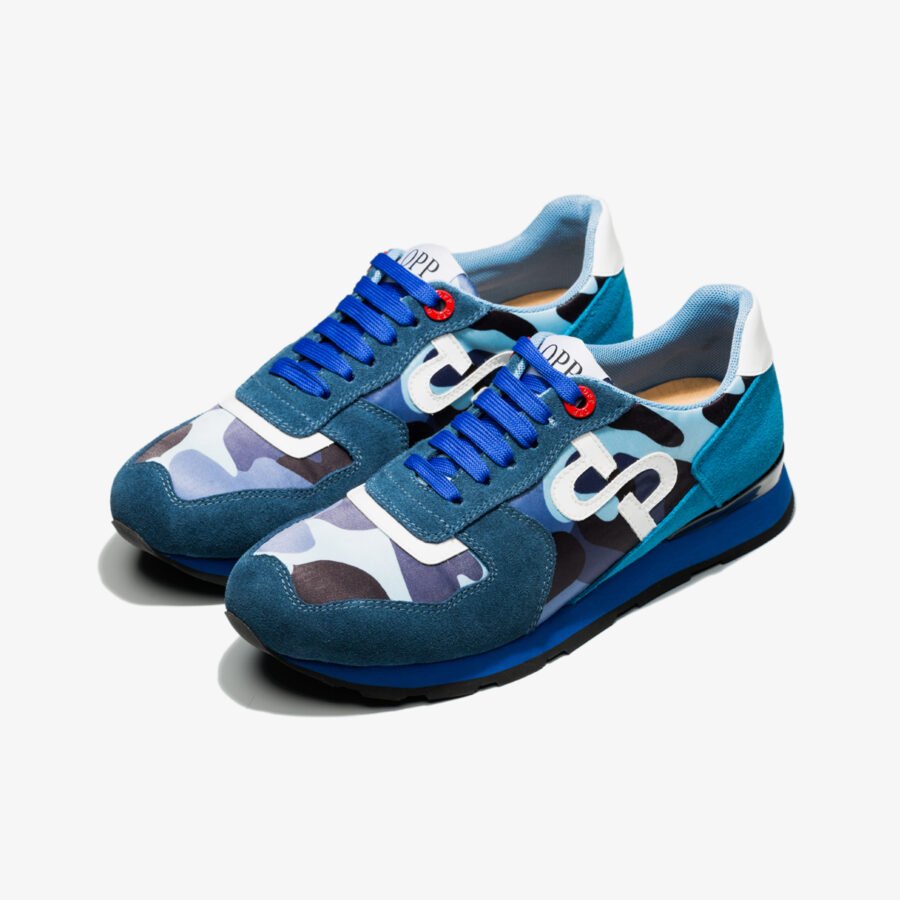 Lace-Up Paint Sneakers Blue - Image 5