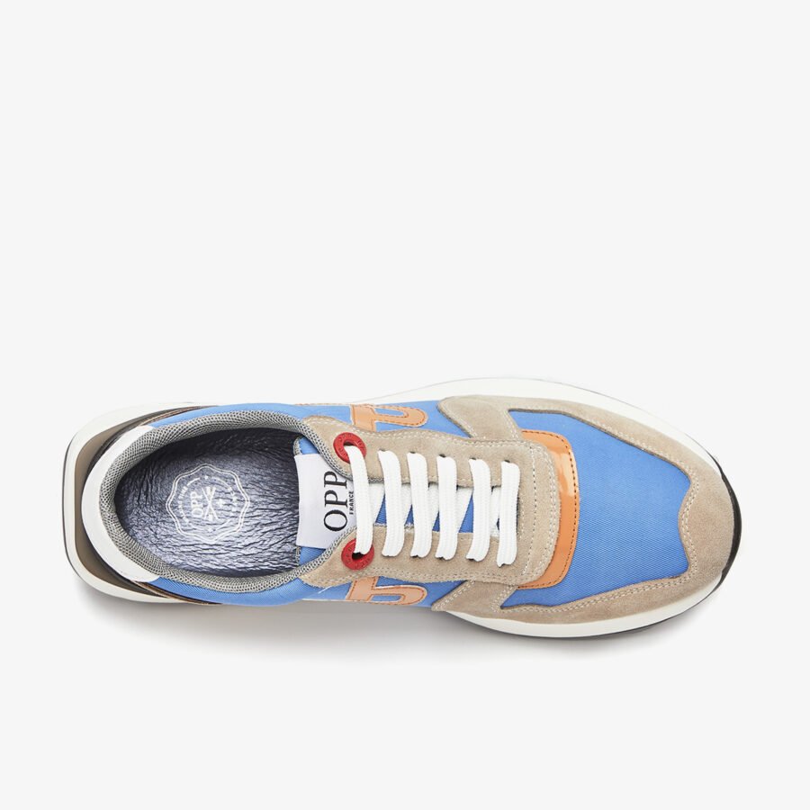 Lace-Up Suede Sneakers Blue - Image 3