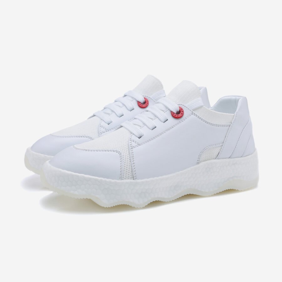 Women Casual Lace-Up Shoes White - Image 3