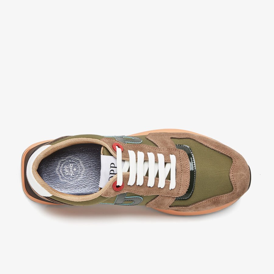 Lace-Up Suede Sneakers Green - Image 3