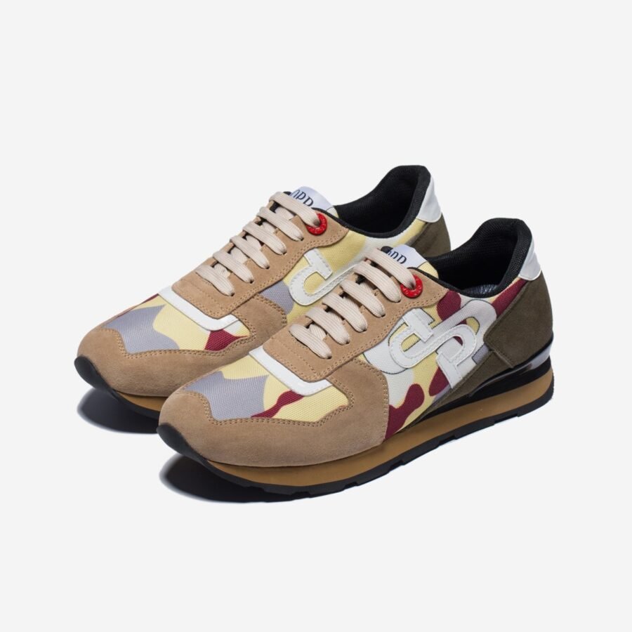 Lace-Up Suede Sneakers Khaki - Image 3