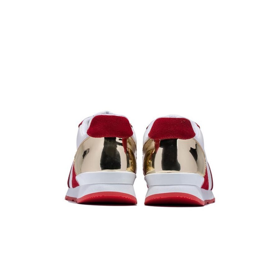 Lace-Up Suede Sneakers Red - Image 4