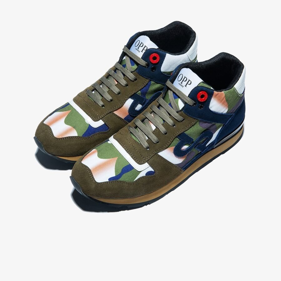 High Top Lace-Up Suede Sneakers Green - Image 3