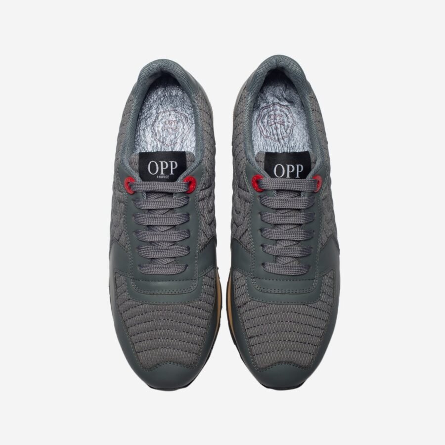 Lace-Up Suede Sneakers Grey - Image 3