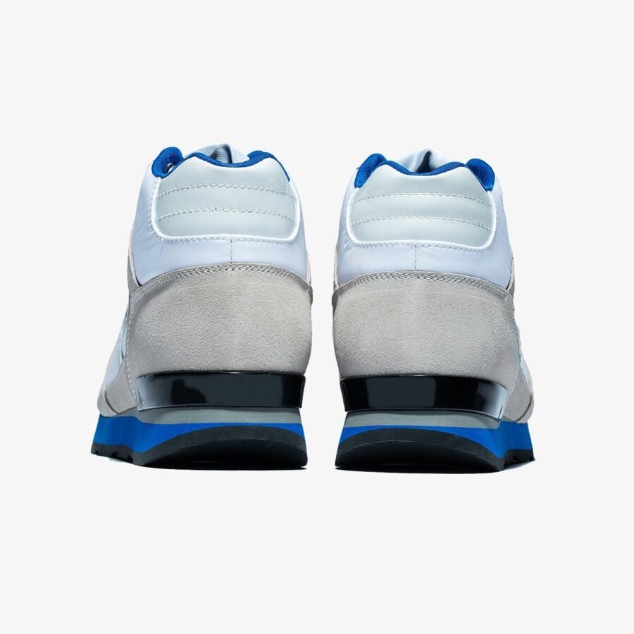 High Top Lace-Up Suede Sneakers White - Image 4