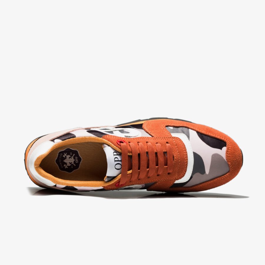Lace-Up Paint Sneakers Orange - Image 5