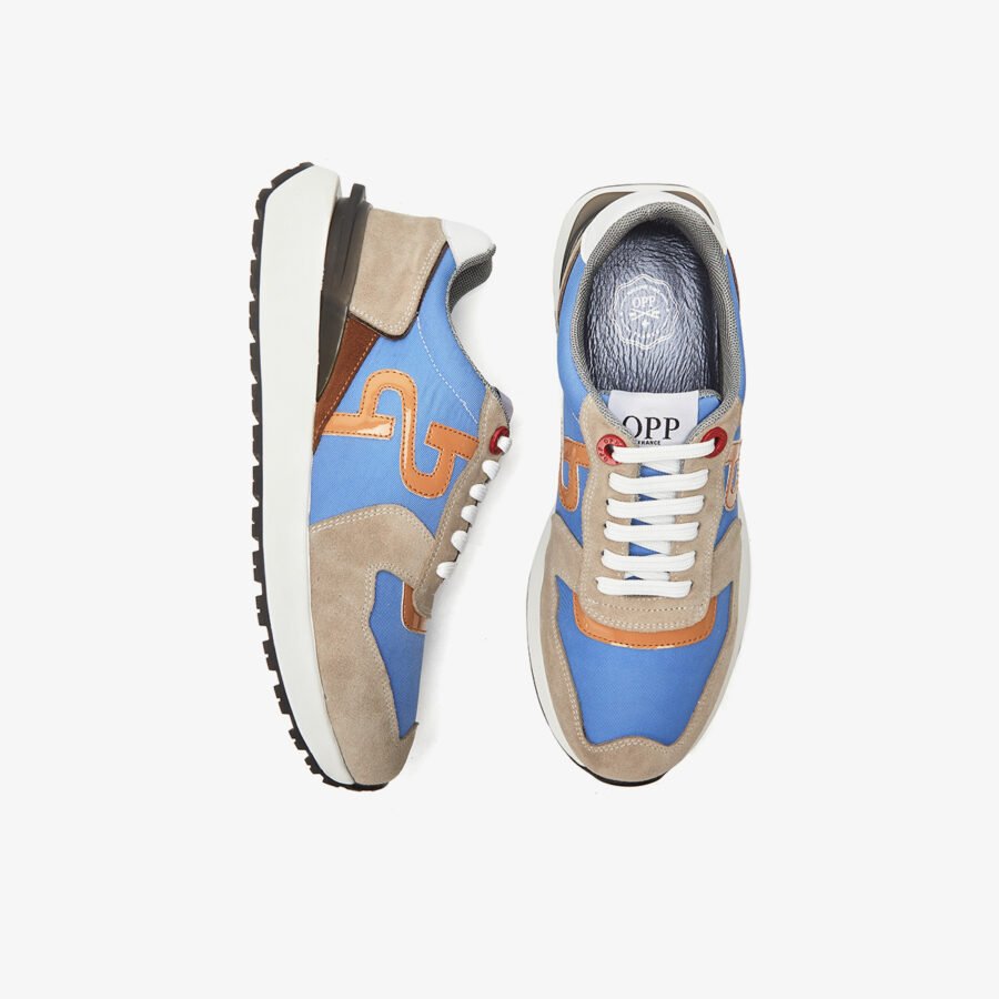 Lace-Up Suede Sneakers Blue - Image 5