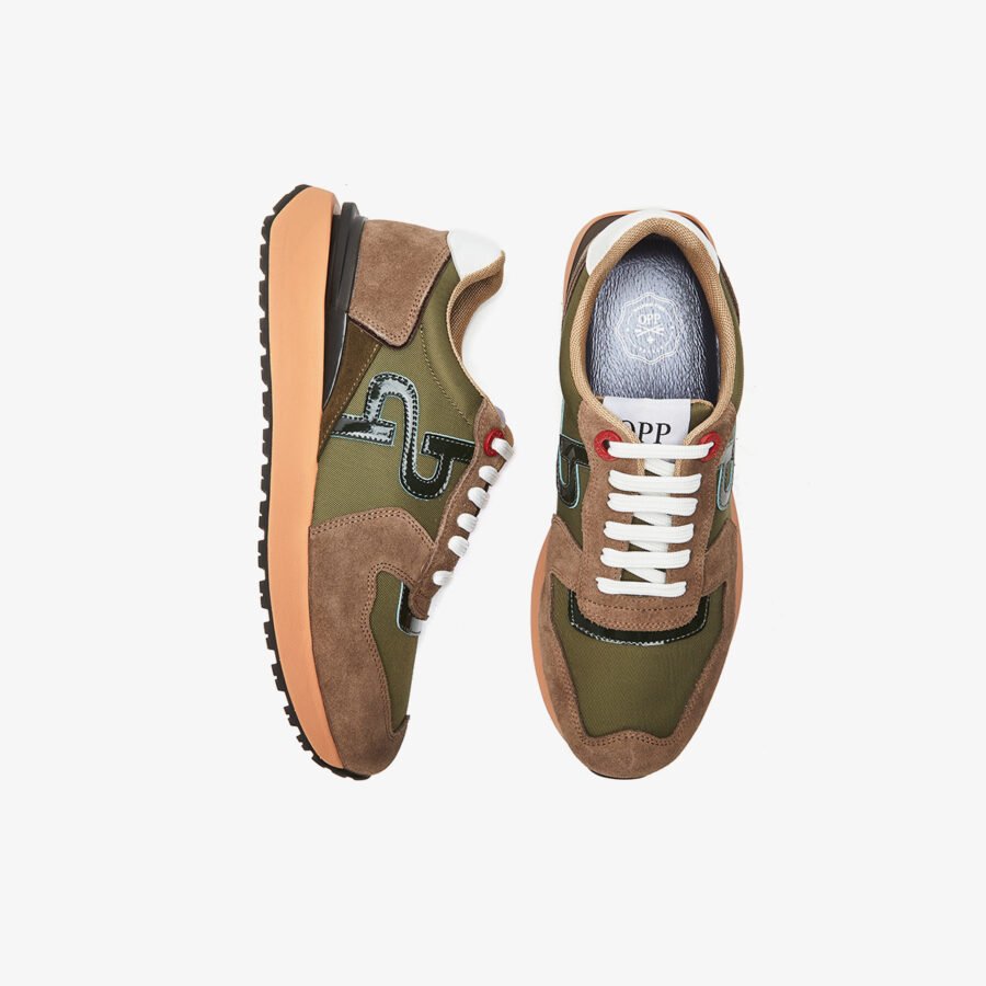 Lace-Up Suede Sneakers Green - Image 5