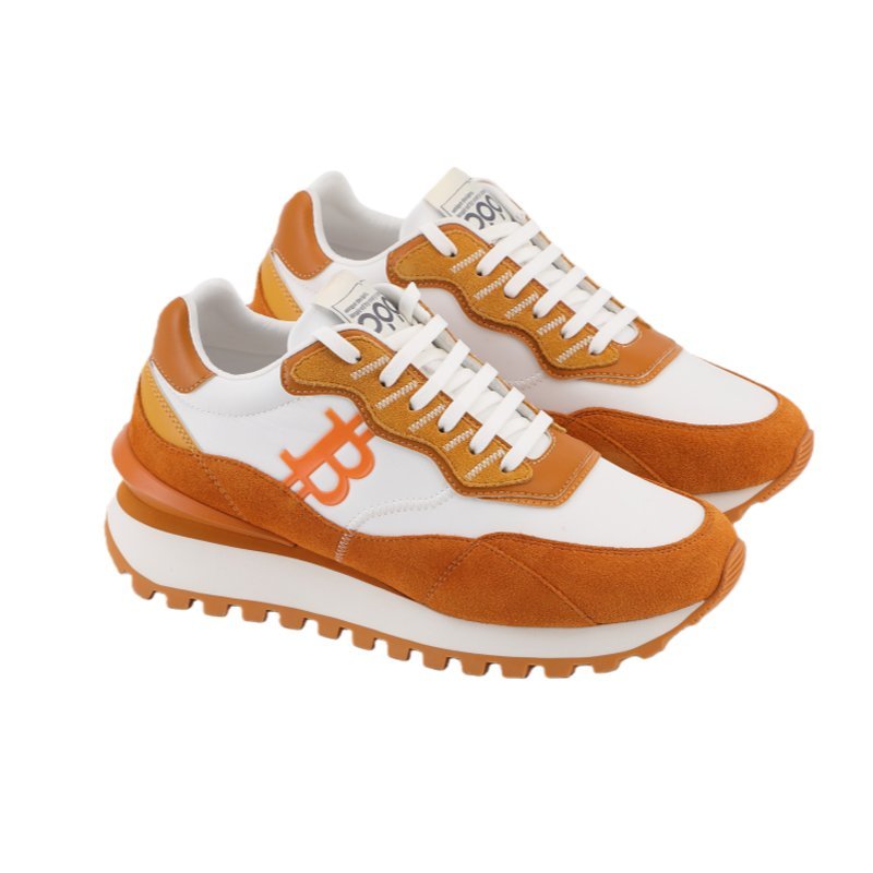 Limited Edition Web3 Inspired Bitcoin Sneakers – Amber Gold Statement Style - Image 3
