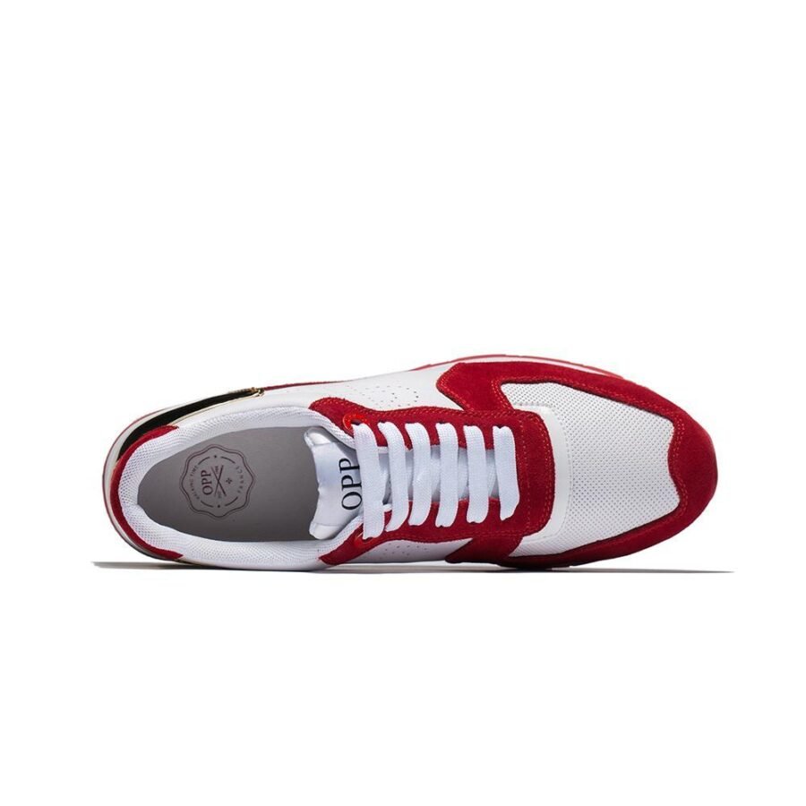 Lace-Up Suede Sneakers Red - Image 6