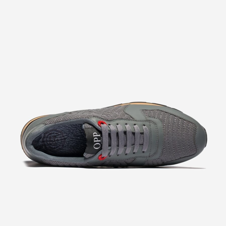 Lace-Up Suede Sneakers Grey - Image 5