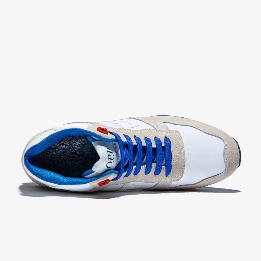 High Top Lace-Up Suede Sneakers White - Image 5