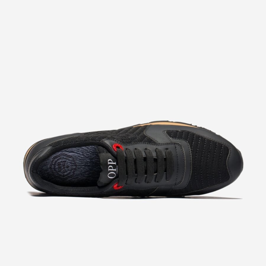 Lace-Up Suede Sneakers Black - Image 7