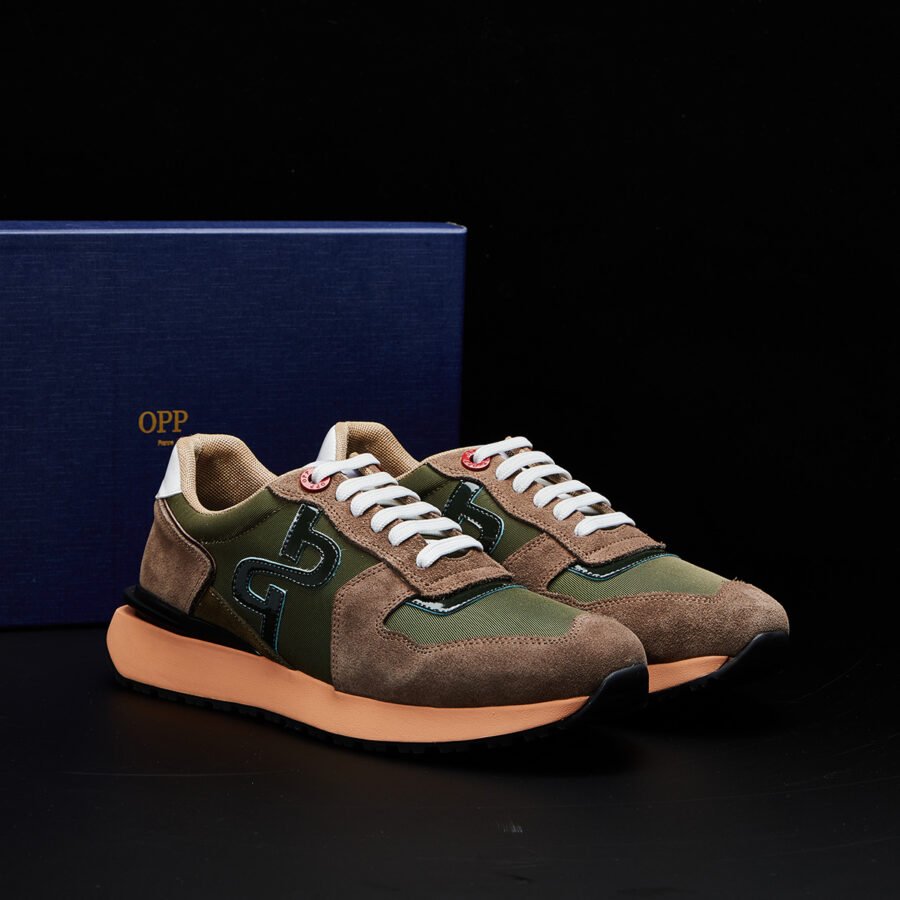 Lace-Up Suede Sneakers Green - Image 7
