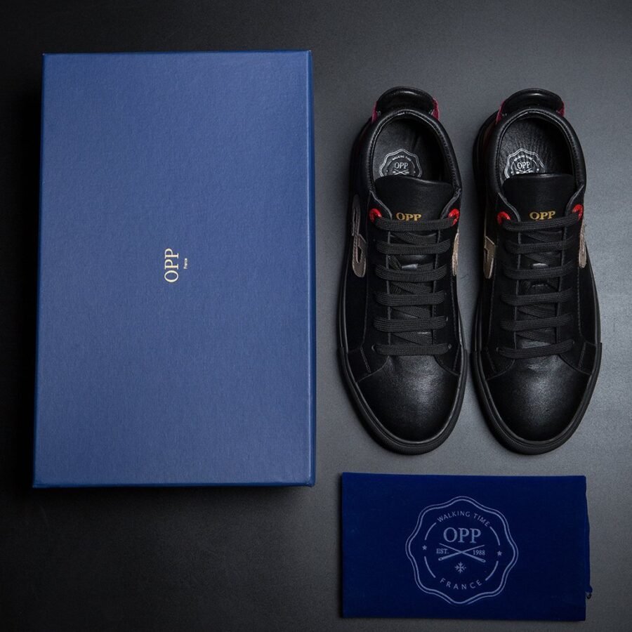 Men High-Top Shoes Black - Image 7