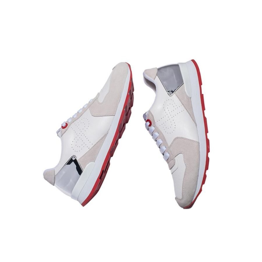 Lace-Up Suede Sneakers White - Image 7