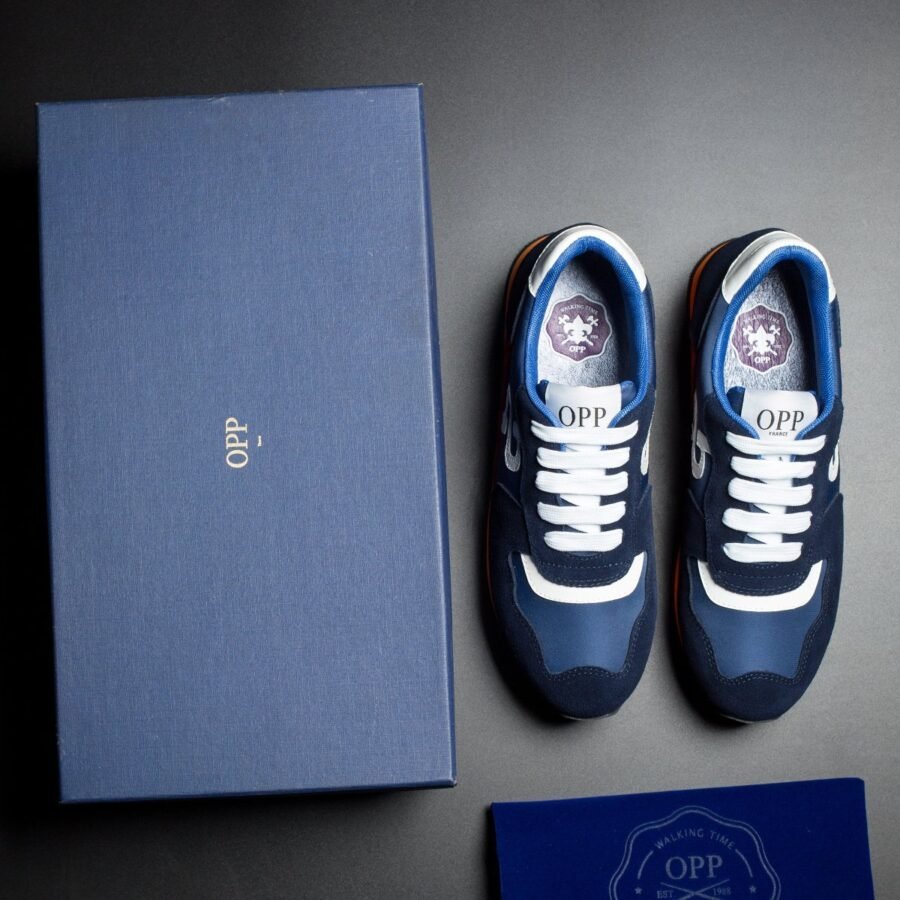 Women Lace-Up Suede Sneakers Blue - Image 7