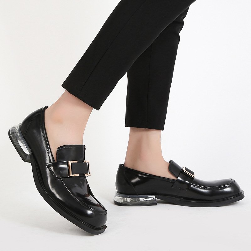 Air Cushion British Style Loafers Black - Image 3