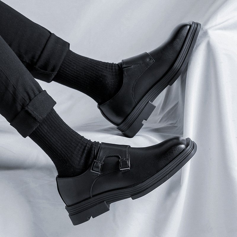 Black Square Toe Fashion Oxford Shoes - Image 3