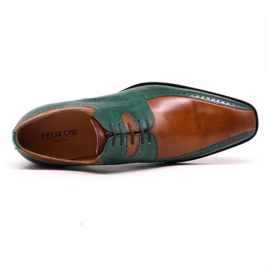 British Brogue Engraved Colorblock Oxfords - Image 4