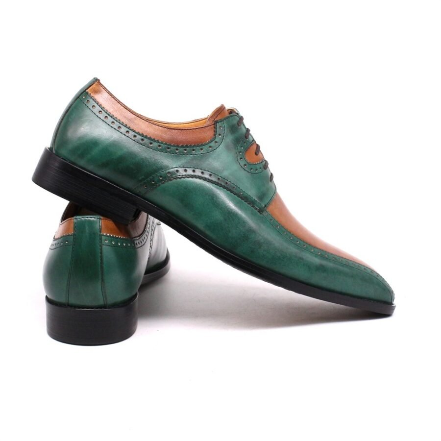 British Brogue Engraved Colorblock Oxfords - Image 2