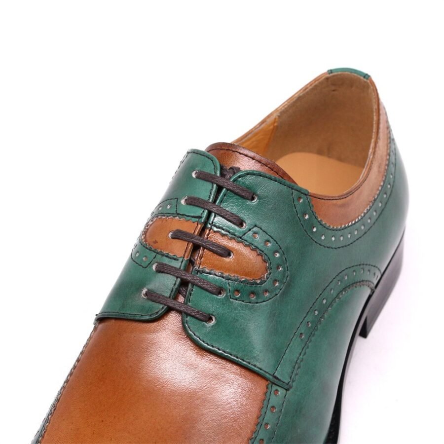 British Brogue Engraved Colorblock Oxfords - Image 3