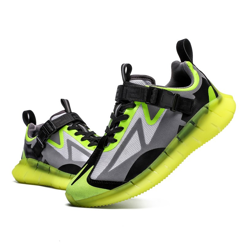 Color-block Luminous Sneakers Green - Image 5