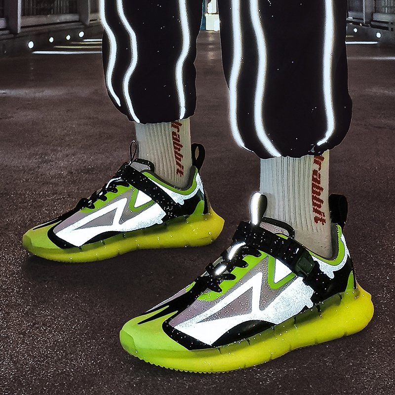 Color-block Luminous Sneakers Green - Image 3