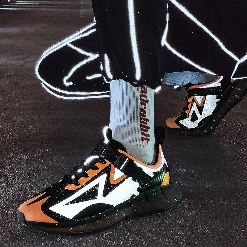 Color-block Luminous Sneakers Orange - Image 4