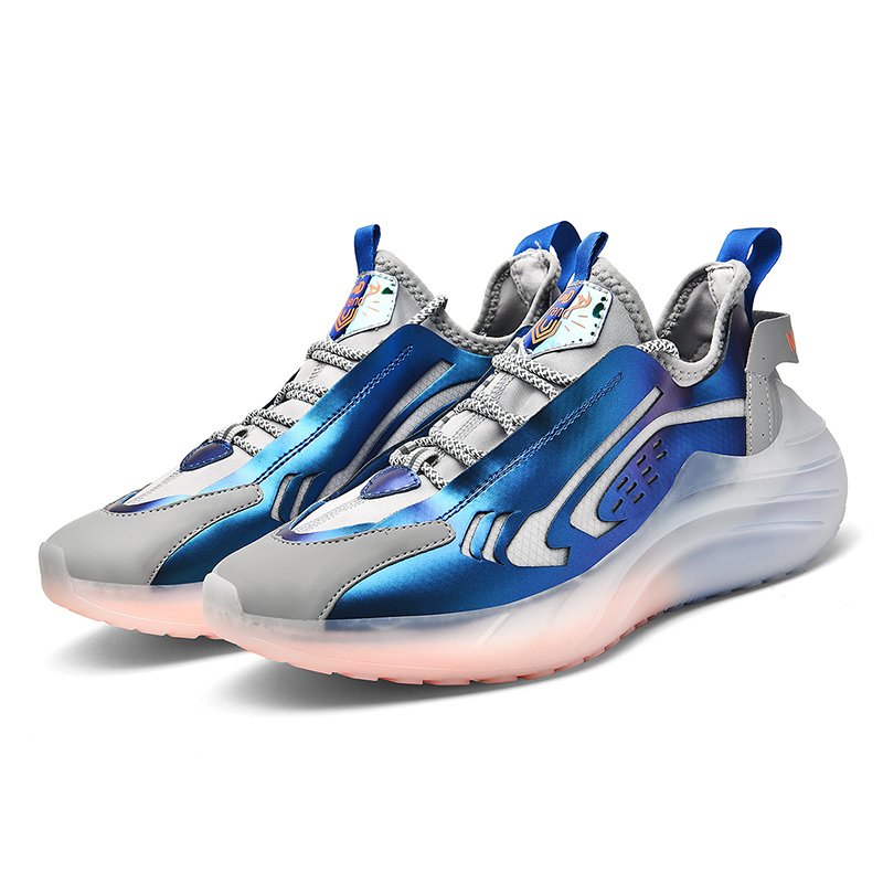 Color-block Reflective Sneakers Blue - Image 5