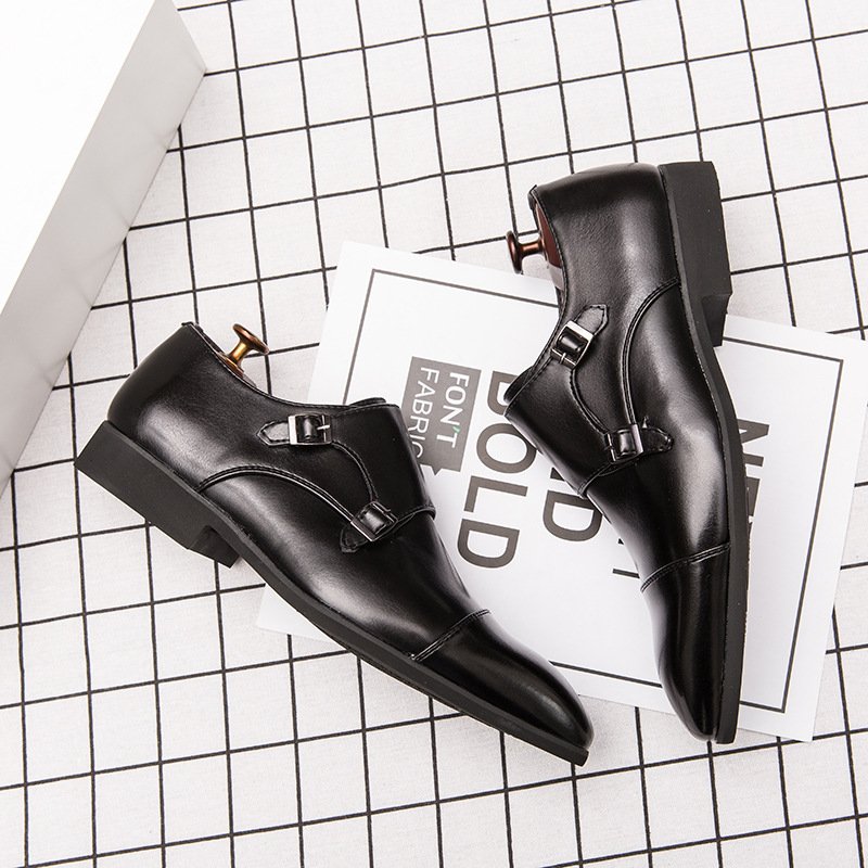 Colorblock Stitched Buckle Monks Black - Image 5