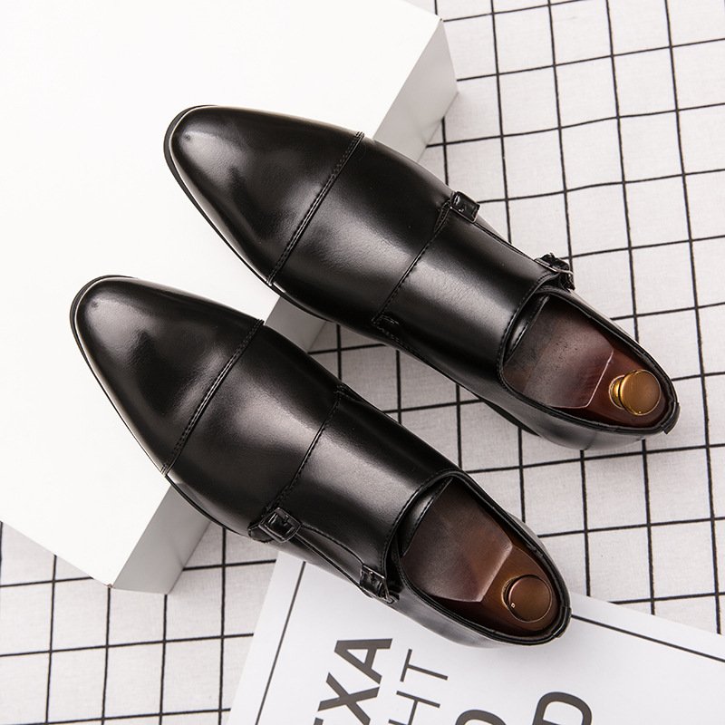 Colorblock Stitched Buckle Monks Black - Image 3