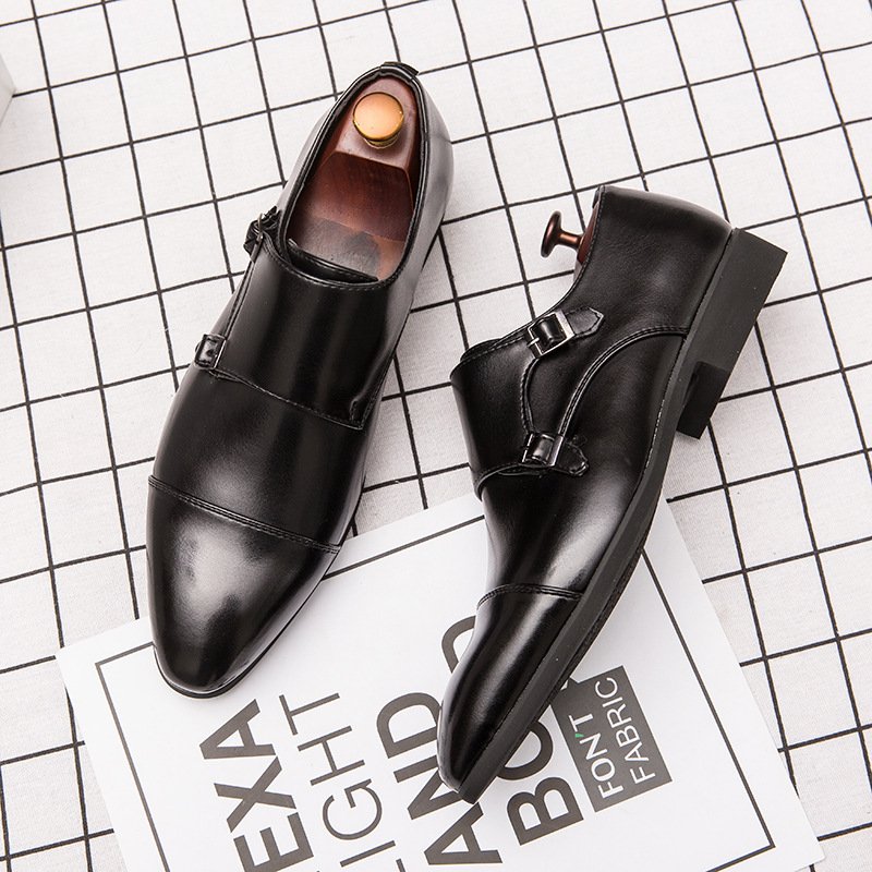 Colorblock Stitched Buckle Monks Black - Image 4
