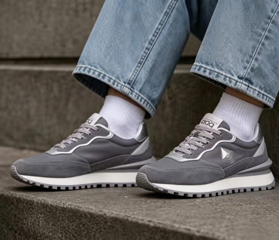 Ethereum Retro Runner Sneakers Tech-Inspired Grey Lifestyle Shoes - Image 13