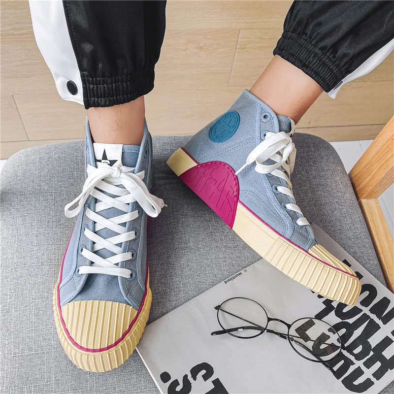 Men High Top Off-Aft Canvas Shoes Blue - Image 4