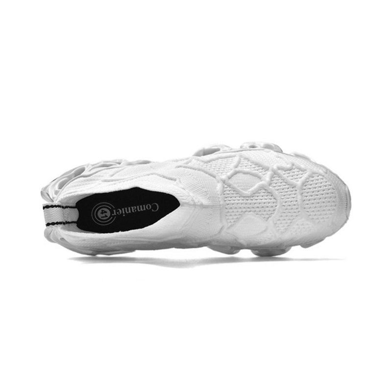 High Top Slip-On Sneakers White - Image 3