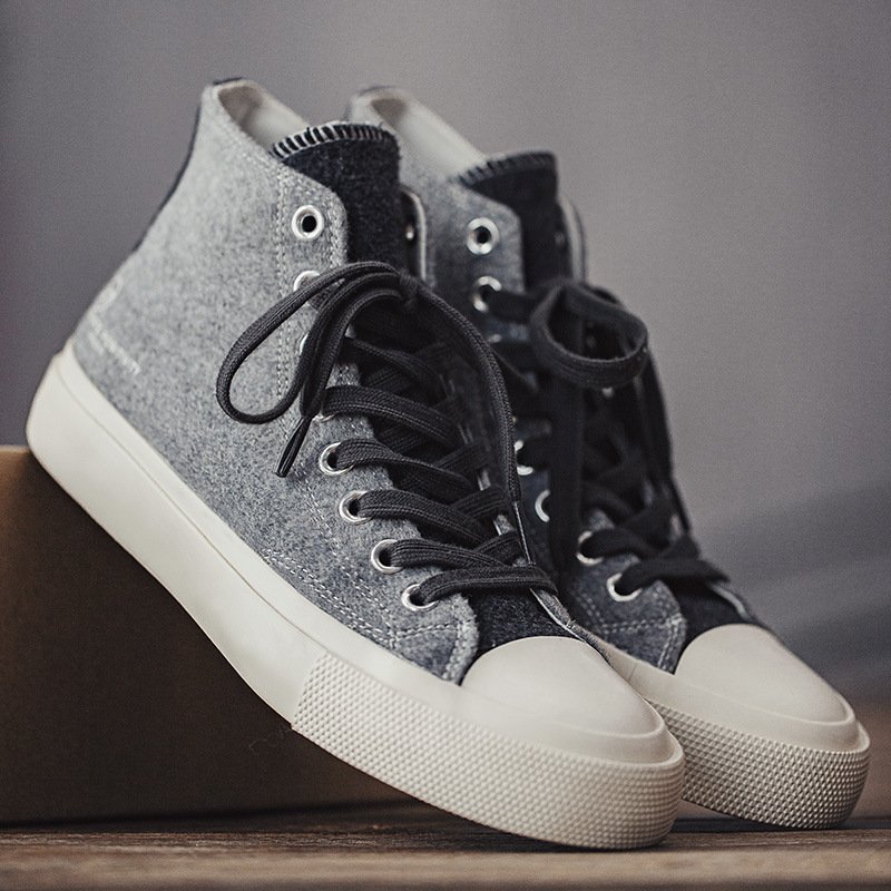 High Top Suede Casual Shoes Grey - Image 4