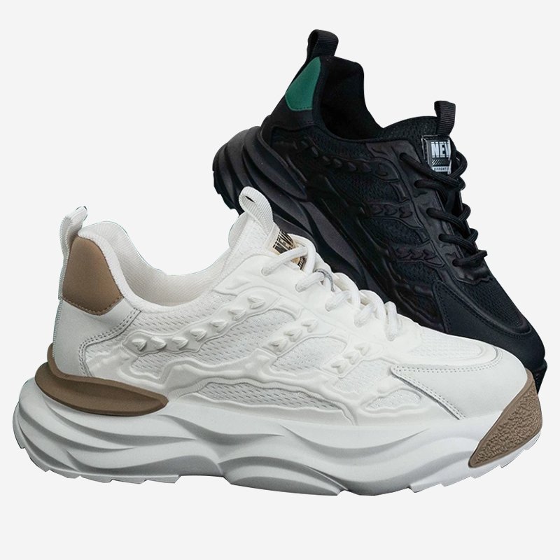 Men Suede Runner Casual Shoes White - Image 3