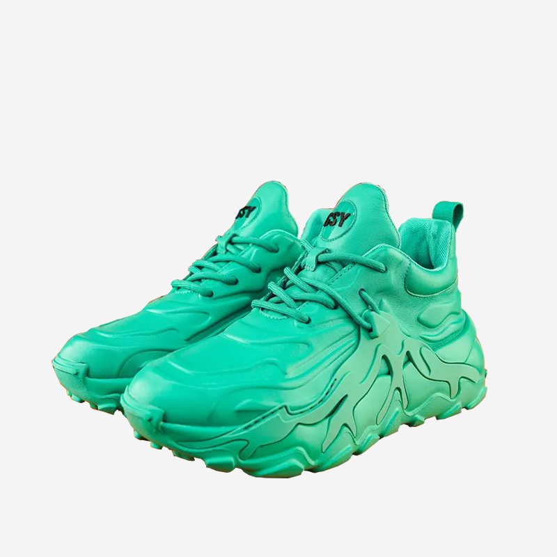 Men Suede Fashion Casual Shoes Green - Image 3