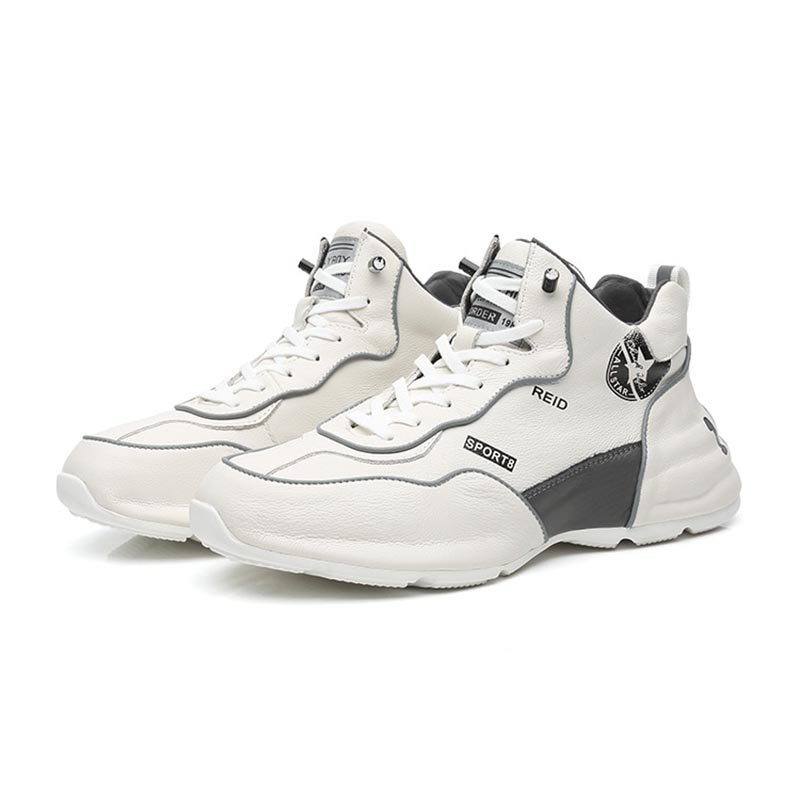 Lace-up Breathable Leather Sneakers - Image 4