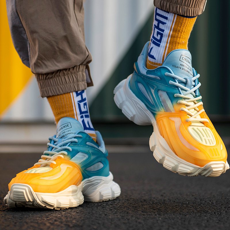 Lace-up Color-block Platform Sneakers - Image 3