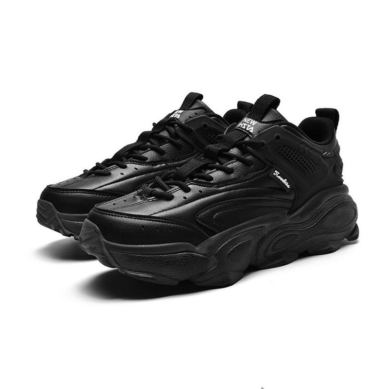 Lace-up Distressed Sneakers Black - Image 5