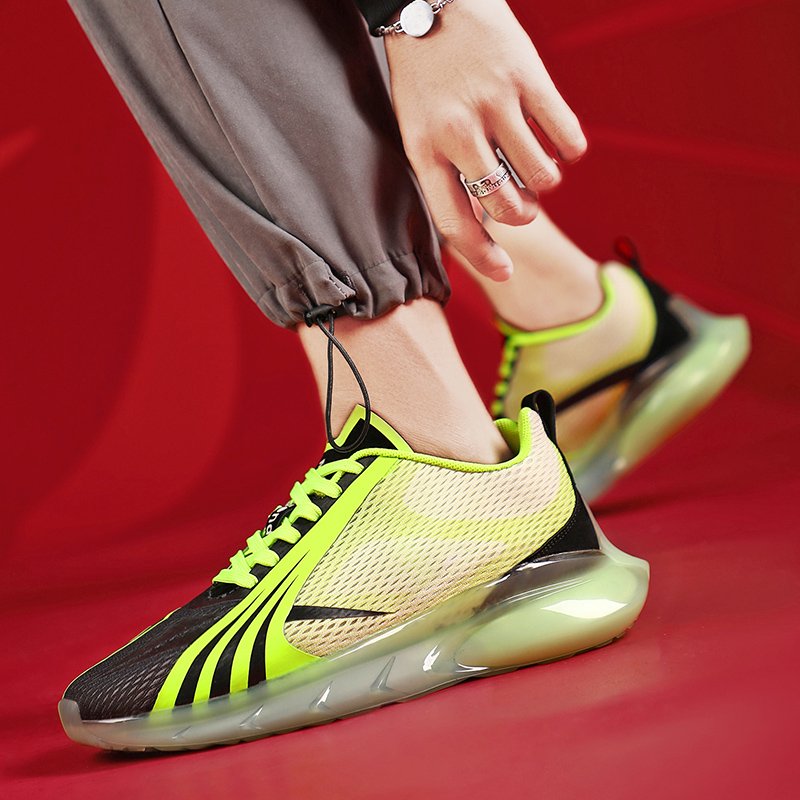 Lace-up TPU Popcorn Sneakers Green - Image 3