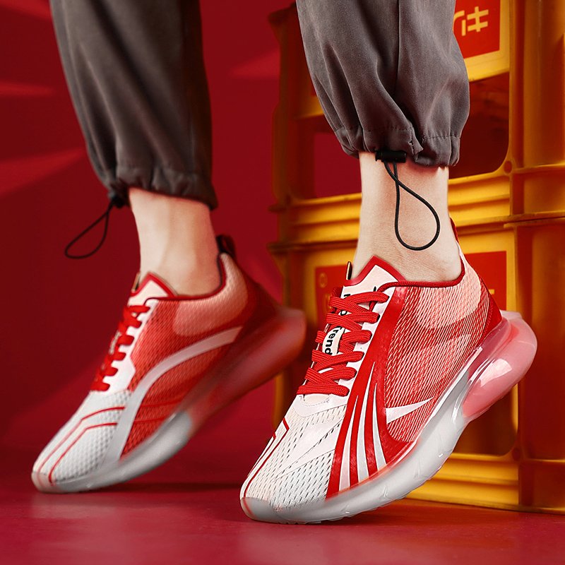Lace-up TPU Popcorn Sneakers Red - Image 3