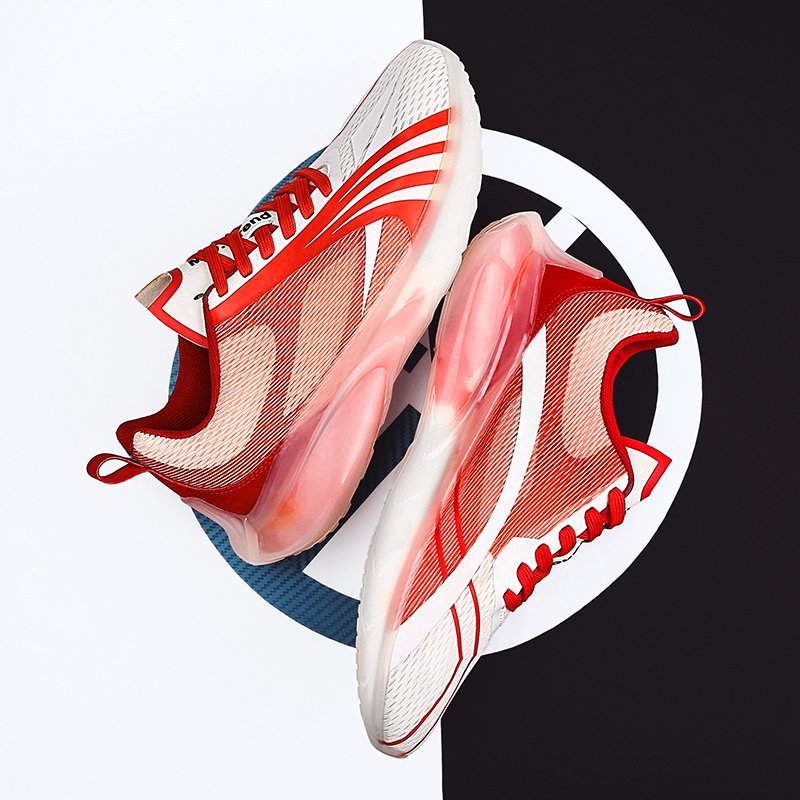 Lace-up TPU Popcorn Sneakers Red - Image 4
