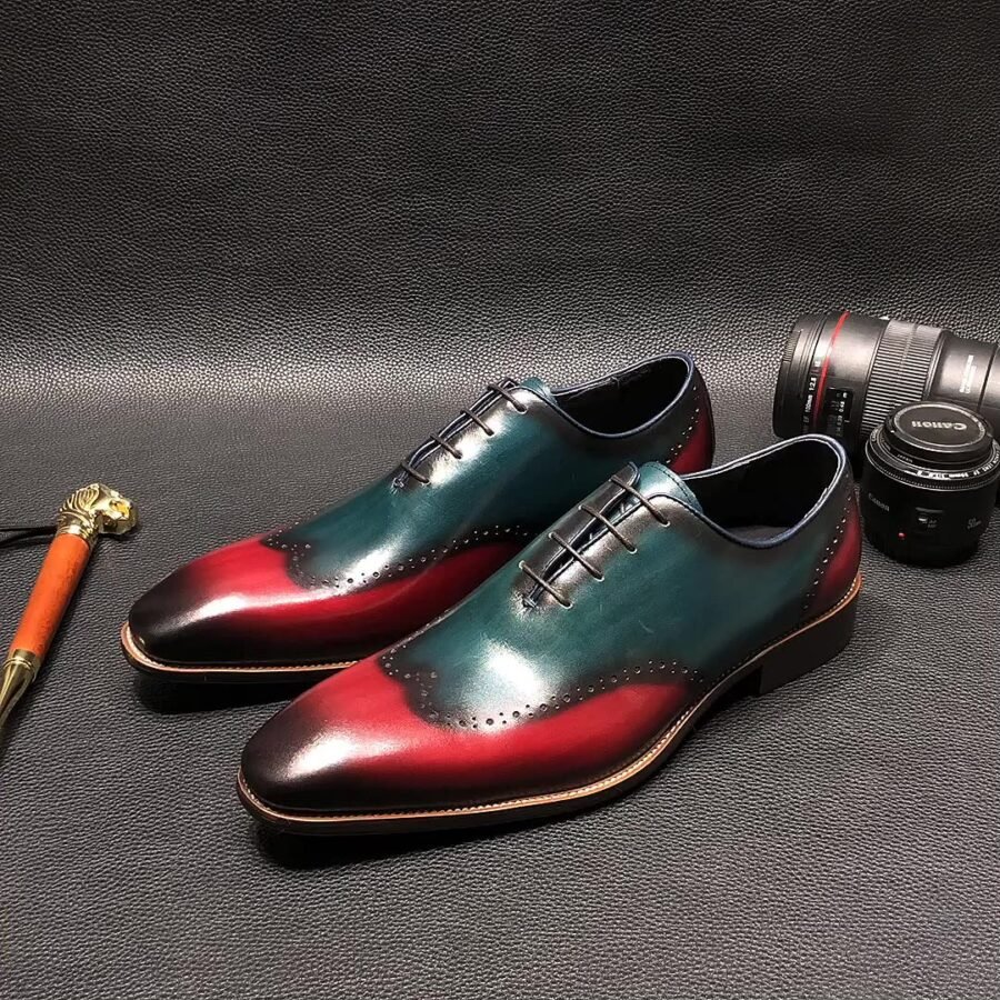 Light Luxury Brogue Color Matching Oxfords - Image 2