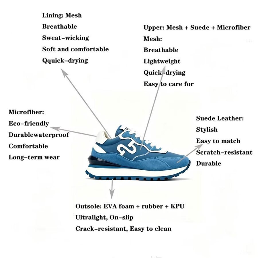 Women Elegant Blue Suede Sneakers – Effortless Style Meets Comfort - Image 10
