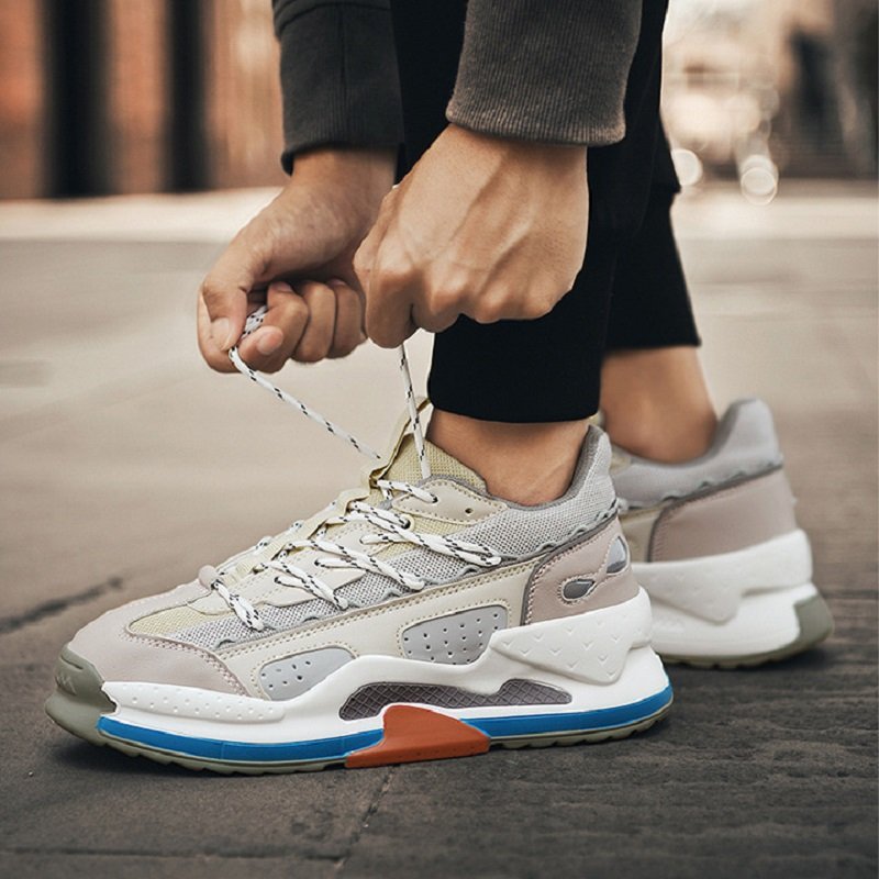 Men Height Increasing Sneakers Gray - Image 3