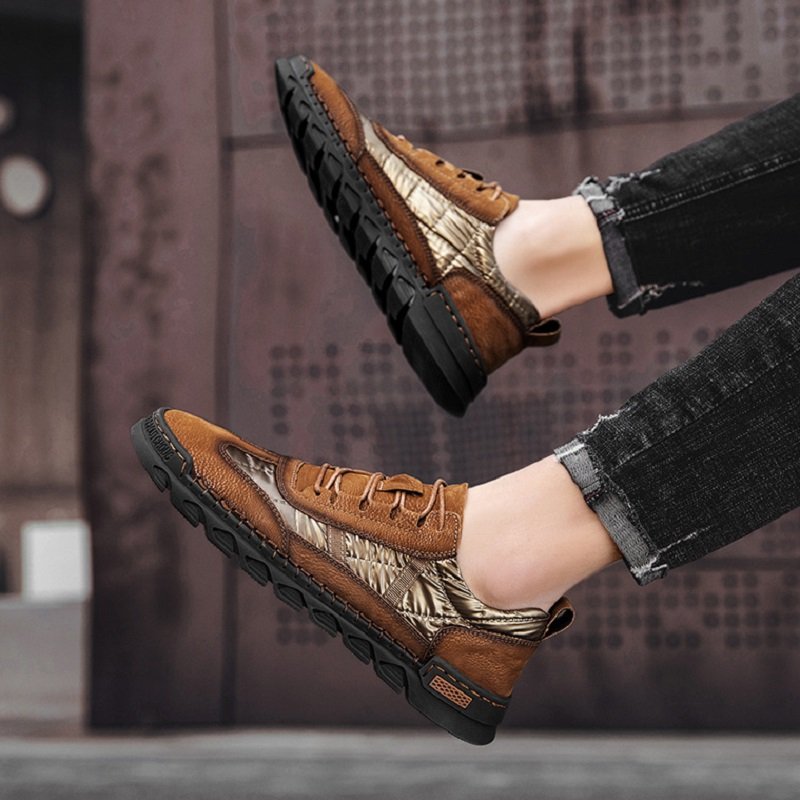 Men Leather Handmade Casual Shoes - Image 5